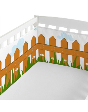 Protector de Cuna HappyFriday Mr Fox Piggys Multicolor 210 x 40 cm