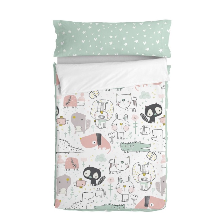 Copripiumino senza Imbottitura HappyFriday Moshi Moshi Best buddies Multicolore 105 x 200 cm