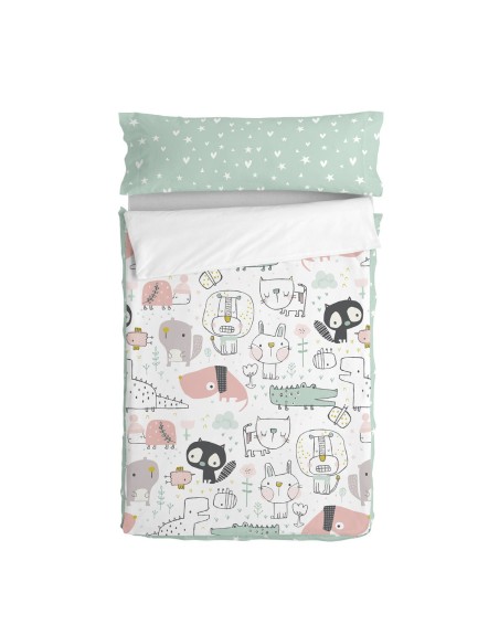 Housse de couette non rembourrée HappyFriday Moshi Moshi Best buddies Multicouleur 90 x 200 cm