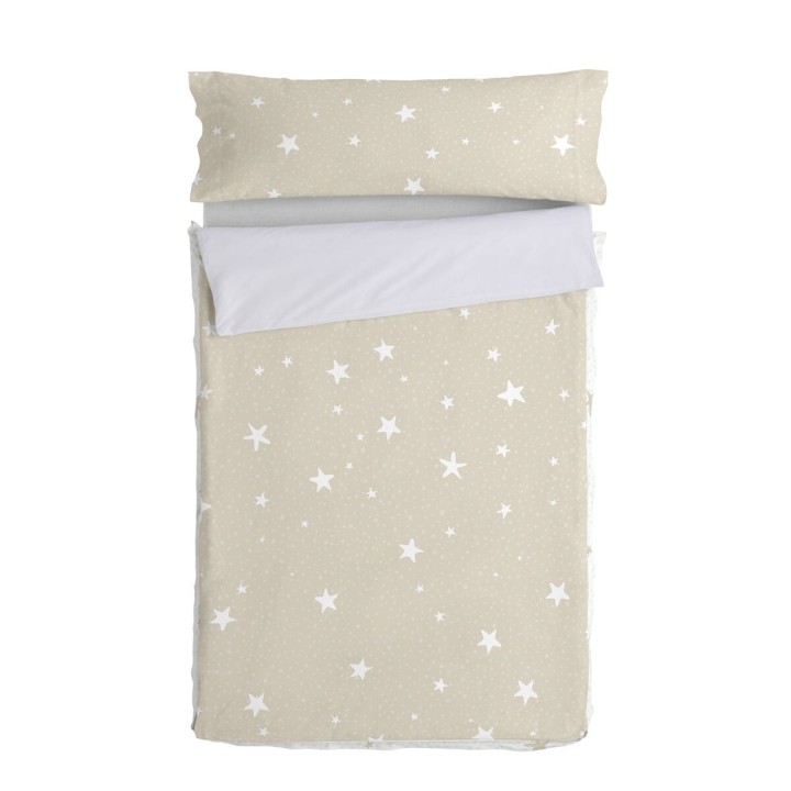Saco Nórdico sin Relleno HappyFriday Basic Kids Little star Beige 105 x 200 cm