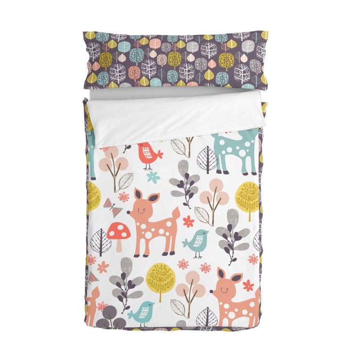 Dynebetræk uden fyld HappyFriday Moshi Moshi Woodland Multifarvet 105 x 200 cm