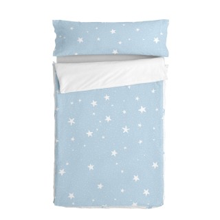 Copripiumino senza Imbottitura HappyFriday Basic Kids Little star Azzurro 105 x 200 cm