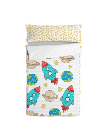 Quilt Cover without Filling HappyFriday Mr Fox Space rocket Multicolour 105 x 200 cm