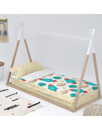 Housse de couette non rembourrée HappyFriday Mr Fox Space rocket Multicouleur 105 x 200 cm