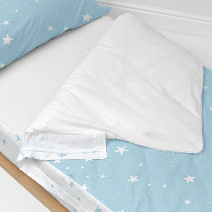 Dynebetræk uden fyld HappyFriday Basic Kids Little star Blå 105 x 200 cm