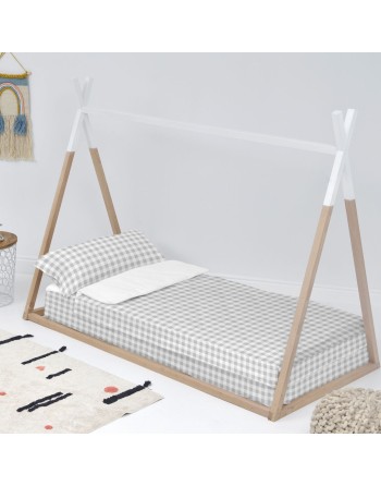 Quilt Cover without Filling HappyFriday Basic Kids Vichy Grey 105 x 200 cm