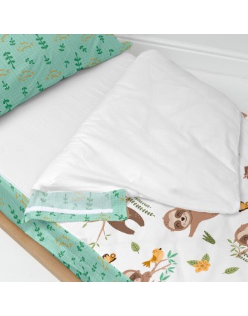 Housse de couette non rembourrée HappyFriday Moshi Moshi Happy sloth Multicouleur 90 x 200 cm