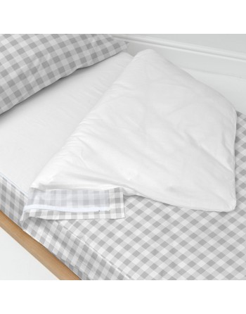 Housse de couette non rembourrée HappyFriday Basic Kids Vichy Gris 105 x 200 cm