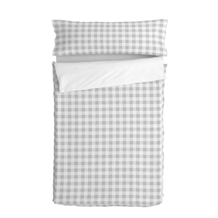 Housse de couette non rembourrée HappyFriday Basic Kids Vichy Gris 105 x 200 cm