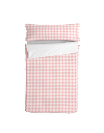Housse de couette non rembourrée HappyFriday Basic Kids Vichy Rose 90 x 200 cm