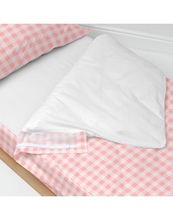 Dynebetræk uden fyld HappyFriday Basic Kids Vichy Pink 90 x 200 cm