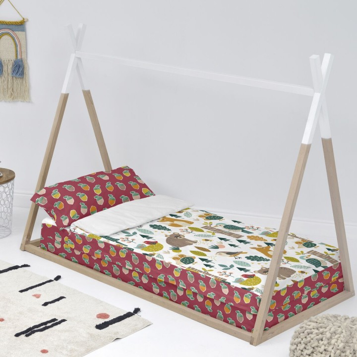 Quilted Zipper Bedding HappyFriday Moshi Moshi Harvestwood Multicolour 90 x 200 cm