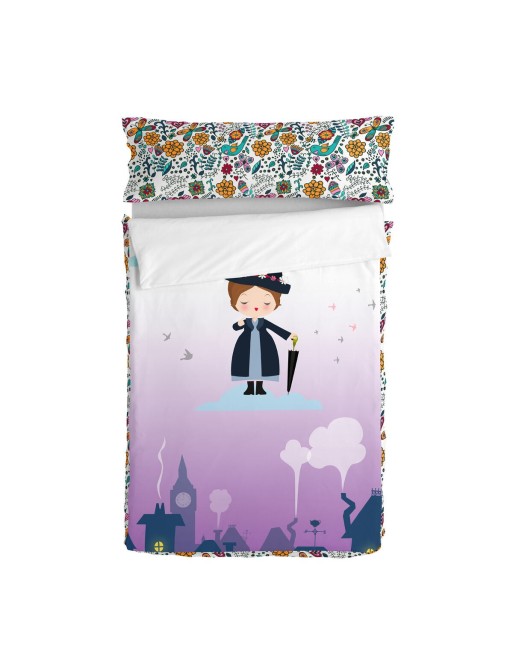 Vatteret sengetøj med lynlås HappyFriday Mr Fox Nanny Multifarvet 105 x 200 cm