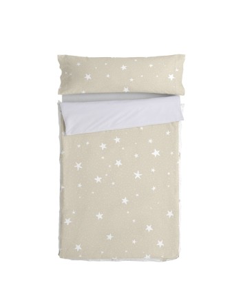 Quilted Zipper Bedding HappyFriday Basic Little Star Beige 105 x 200 cm