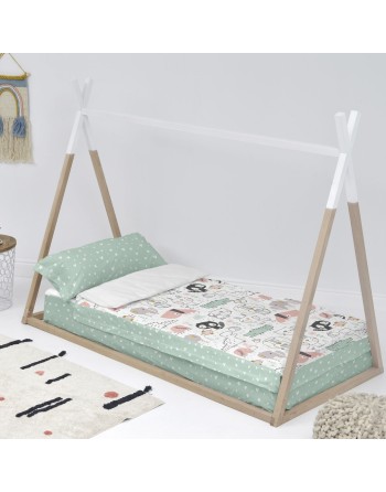 Quilted Zipper Bedding HappyFriday Moshi Moshi Best Buddies Multicolour 105 x 200 cm