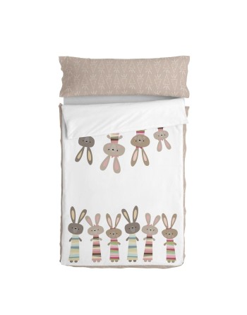 Quilted Zipper Bedding HappyFriday Moshi Moshi Rabbit Family Multicolour 105 x 200 cm