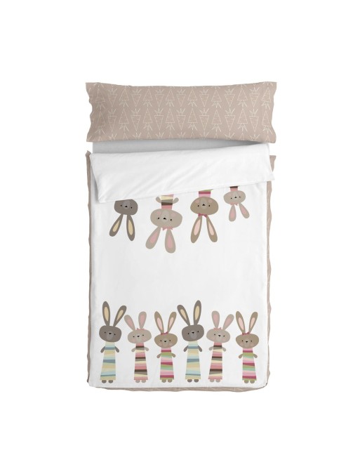 Saco Nórdico con Relleno HappyFriday Moshi Moshi Rabbit Family Multicolor 105 x 200 cm