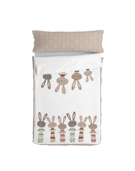 Couette rembourrée HappyFriday Moshi Moshi Rabbit Family Multicouleur 105 x 200 cm