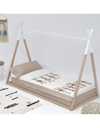 Couette rembourrée HappyFriday Moshi Moshi Rabbit Family Multicouleur 105 x 200 cm