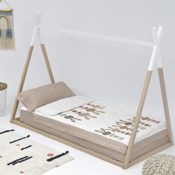 Bettbezug mit Füllung HappyFriday Moshi Moshi Rabbit Family Bunt 105 x 200 cm