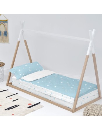 Copripiumone a sacco con Piumone HappyFriday Basic Little Star Azzurro 105 x 200 cm