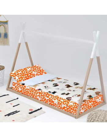 Quilted Zipper Bedding HappyFriday Mr Fox Dogs Multicolour 105 x 200 cm