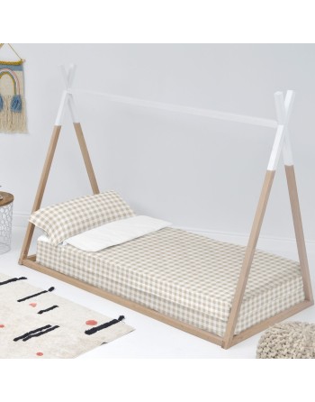 Saco Nórdico con Relleno HappyFriday Basic Beige 105 x 200 cm Vichy