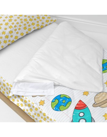 Bettbezug mit Füllung HappyFriday Mr Fox Space Rocket Bunt 105 x 200 cm