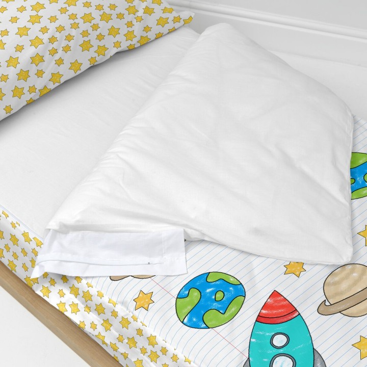 Quilted Zipper Bedding HappyFriday Mr Fox Space Rocket Multicolour 105 x 200 cm