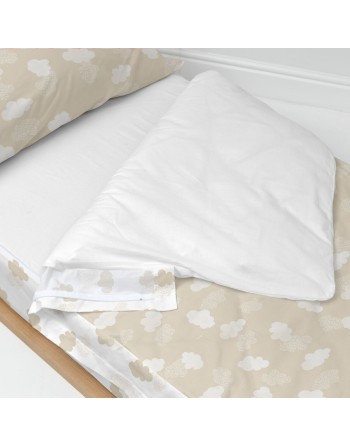 Quilted Zipper Bedding HappyFriday Basic Clouds Beige 105 x 200 cm