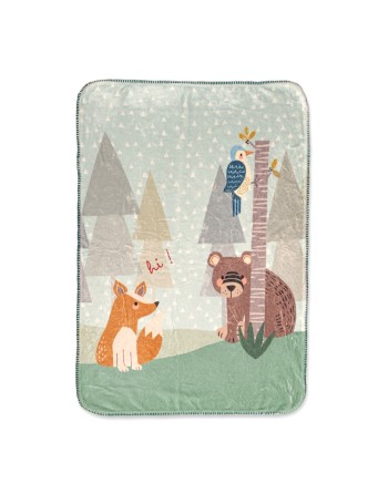 Coperta HappyFriday Moshi Moshi Harvestwood Multicolore Microfibra 110 x 140 cm