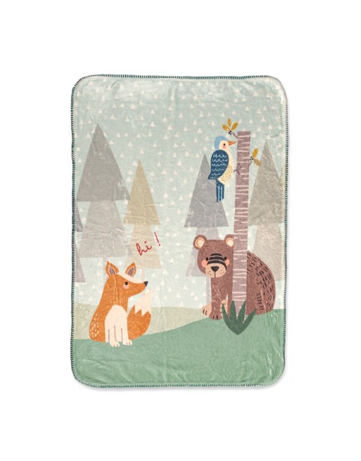 Couverture HappyFriday Moshi Moshi Harvestwood Multicouleur Microfibre 110 x 140 cm