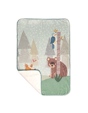 Decke HappyFriday Moshi Moshi Harvestwood Bunt Mikrofaser 110 x 140 cm