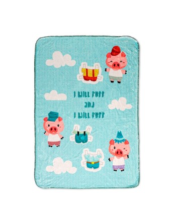 Couverture HappyFriday Mr Fox Piggys Multicouleur Microfibre 110 x 140 cm