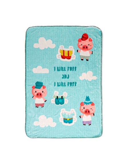 Coperta HappyFriday Mr Fox Piggys Multicolore Microfibra 110 x 140 cm