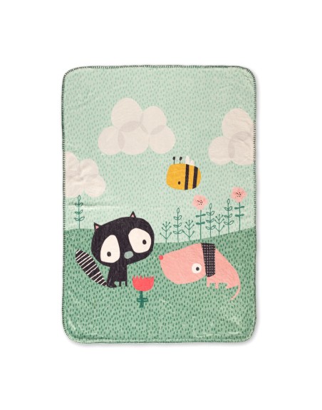 Blanket HappyFriday Moshi Moshi Best Buddies Multicolour Microfibre 110 x 140 cm