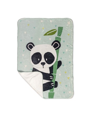 Decke HappyFriday Moshi Moshi Panda Garden Blue Bunt Mikrofaser 110 x 140 cm