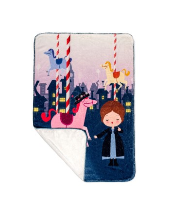 Coperta HappyFriday Mr Fox Nanny Multicolore Microfibra 110 x 140 cm