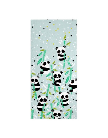 Serviette de toilette HappyFriday Moshi Moshi Panda Garden Blue Multicouleur 70 x 150 cm