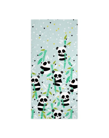 Telo da bagno HappyFriday Moshi Moshi Panda Garden Blue Multicolore 70 x 150 cm
