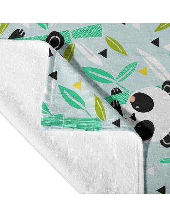 Serviette de toilette HappyFriday Moshi Moshi Panda Garden Blue Multicouleur 70 x 150 cm
