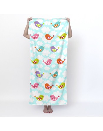 Bath towel HappyFriday Mr Fox Little Birds Multicolour 70 x 150 cm