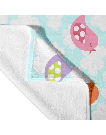 Toalla de baño HappyFriday Mr Fox Little Birds Multicolor 70 x 150 cm