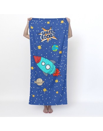 Telo da bagno HappyFriday Mr Fox Space Rocket Multicolore 70 x 150 cm