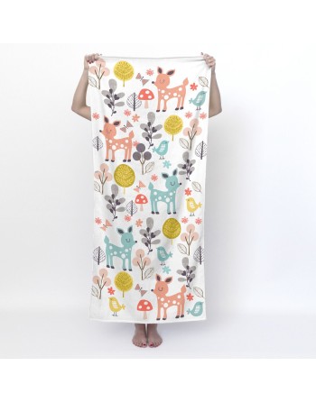 Serviette de toilette HappyFriday Moshi Moshi Woodland Multicouleur 70 x 150 cm