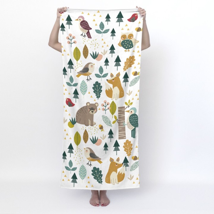 Toalla de baño HappyFriday Moshi Moshi Harvestwood Multicolor 70 x 150 cm