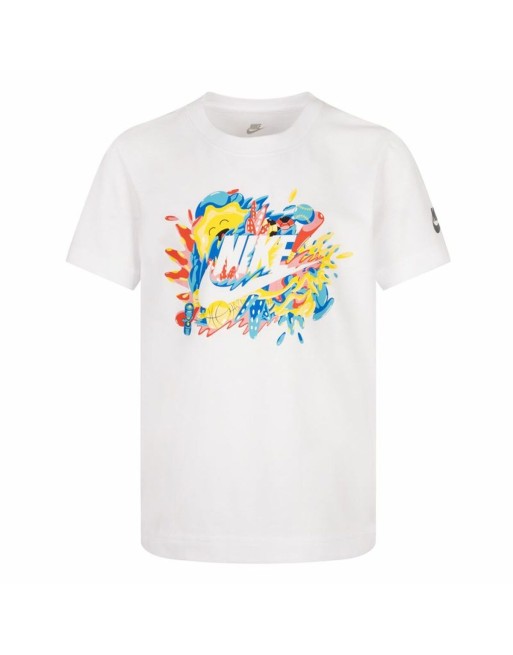 Maglia a Maniche Corte per Bambini Nike Sport Splash  Bianco