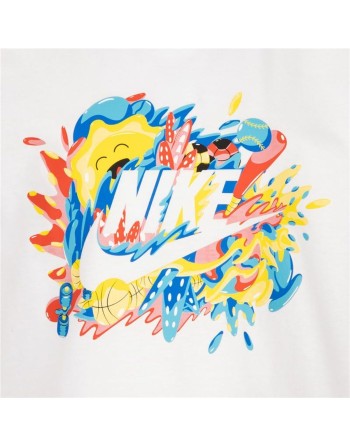 Maglia a Maniche Corte per Bambini Nike Sport Splash  Bianco