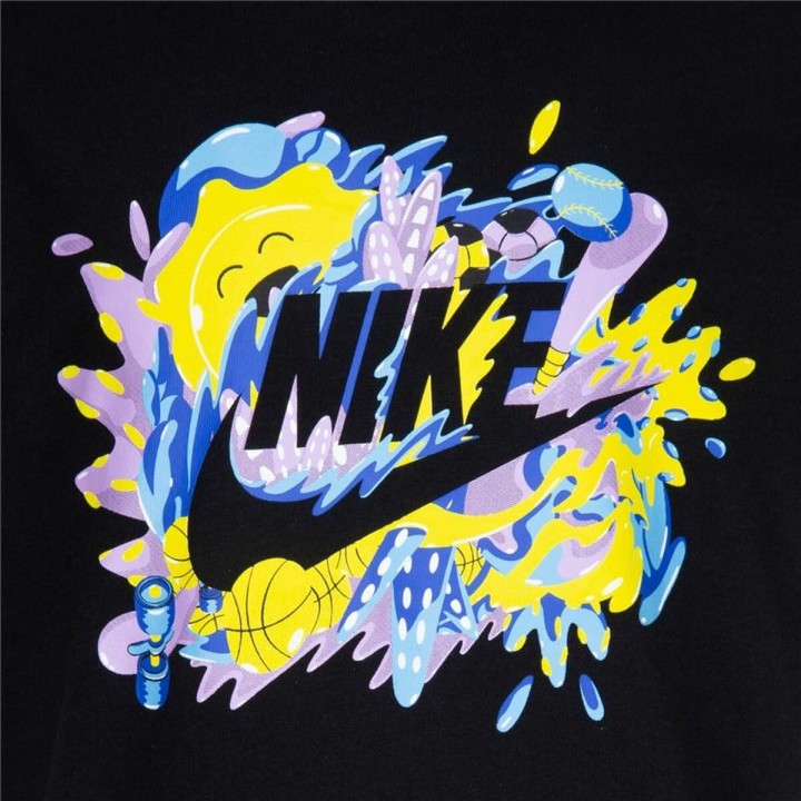 Børne Kortærmet T-shirt Nike Sport Splash  Sort