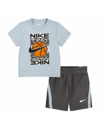Completo Sportivo per Bambini Nike Df Icon Grigio Multicolore 2 Pezzi